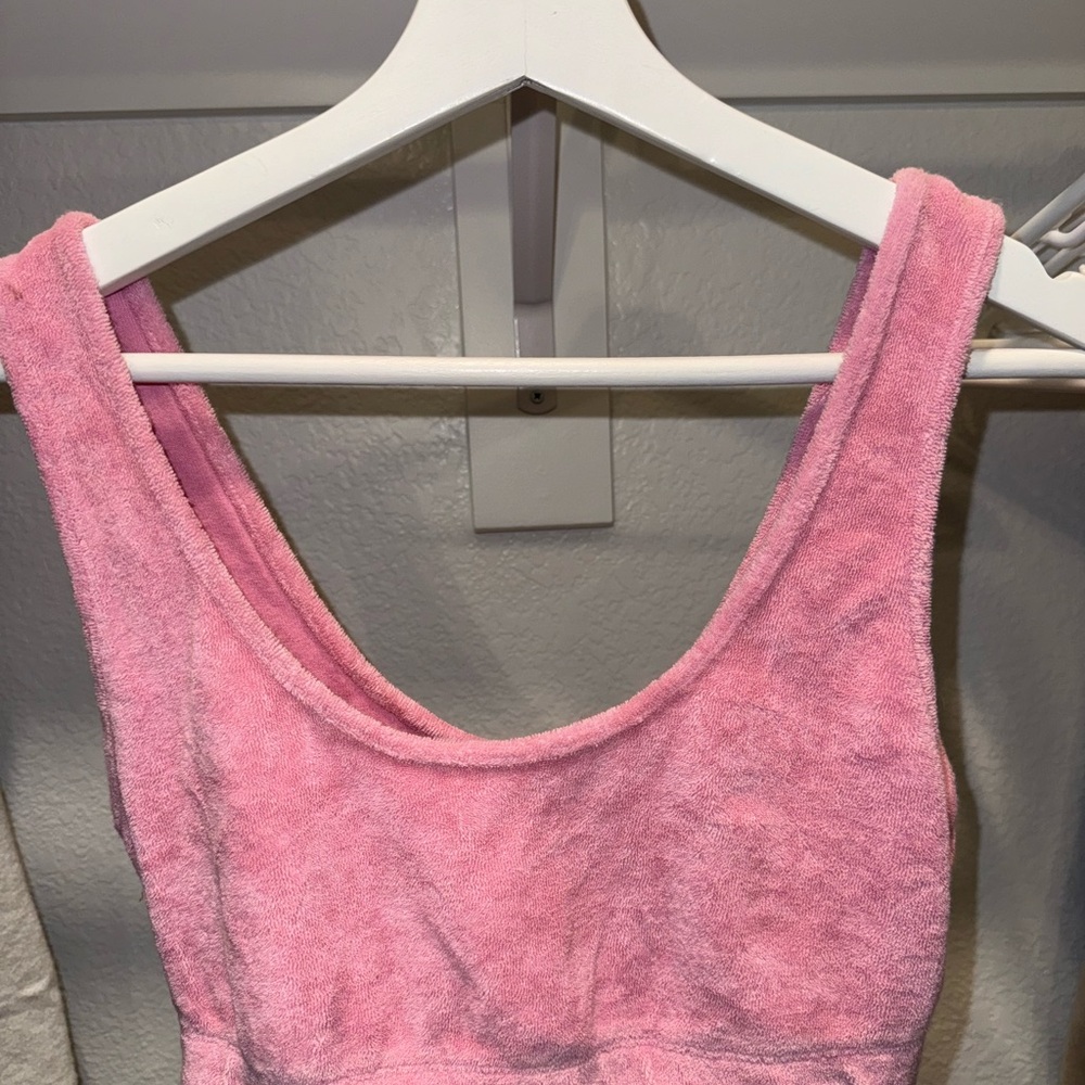 Pink Terry Cloth Tank Top
